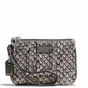 COACH TYLOR SNAKE PRINT SMALL WRISTLET